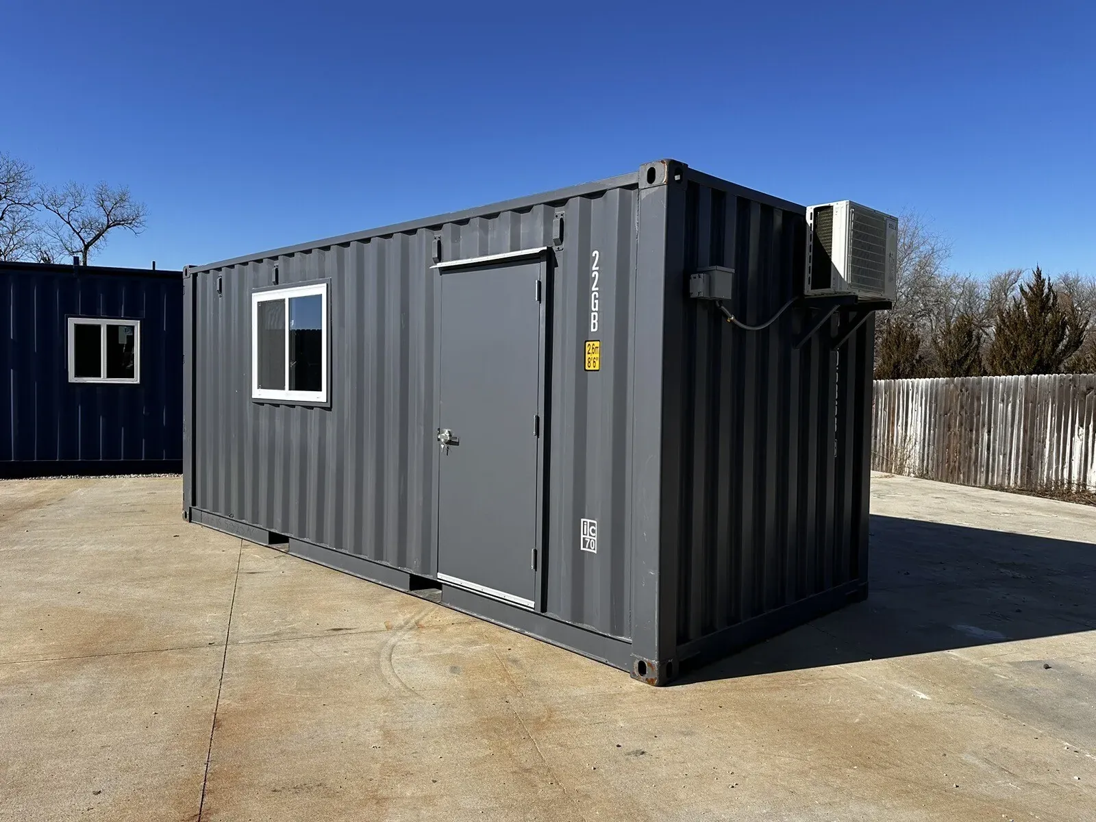 20ft 20’ Slate Gray Shiplap 120V Shipping Container Office Mini Split for sale – New