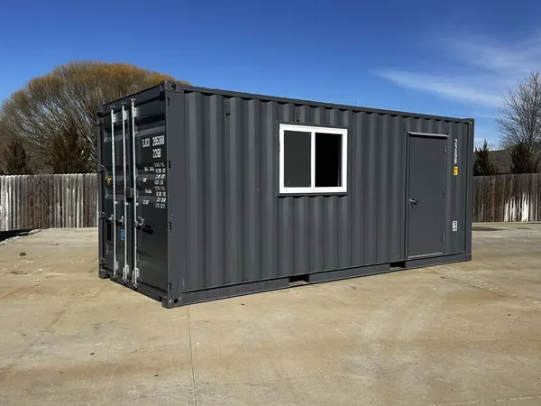 20ft 20’ Slate Gray Shiplap 120V Shipping Container Office Mini Split for sale – New (photo 2)