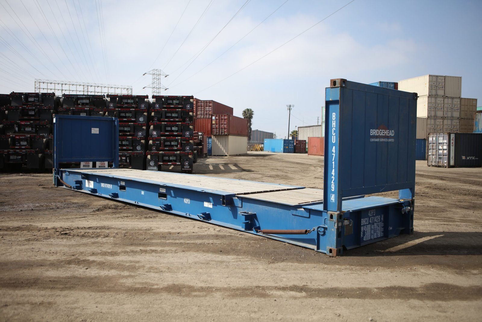40-foot Flat Rack Shipping Container – Cargo-worthy for sale – Used (Cargo Worthy)