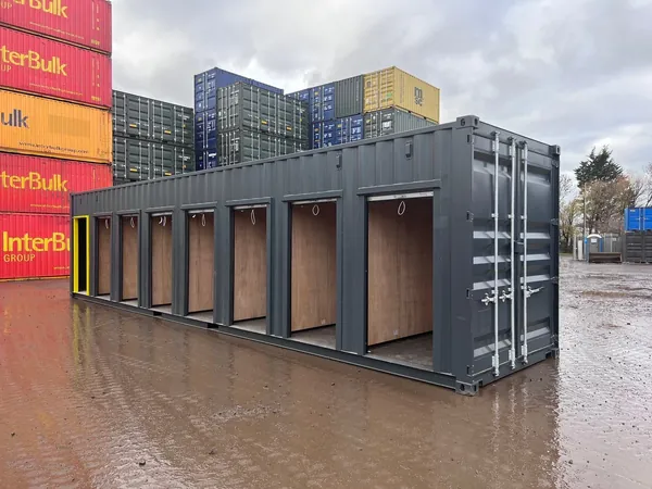 40ft High Cube Multi-Store Container – 7-Bay Self Storage Unit for sale – Available (photo 2)